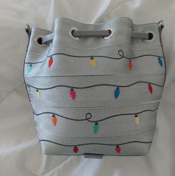 Harveys Silver Tinsel Christmas Lights Medium Park Hopper Bag - NO STRAP/CHARM - Picture 2 of 11